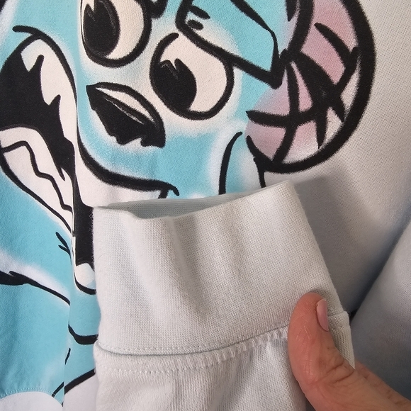 Disney Parks Monsters Inc Sweatshirt Womens Large Artist Sketch Light Blue‎ - Picture 8 of 9